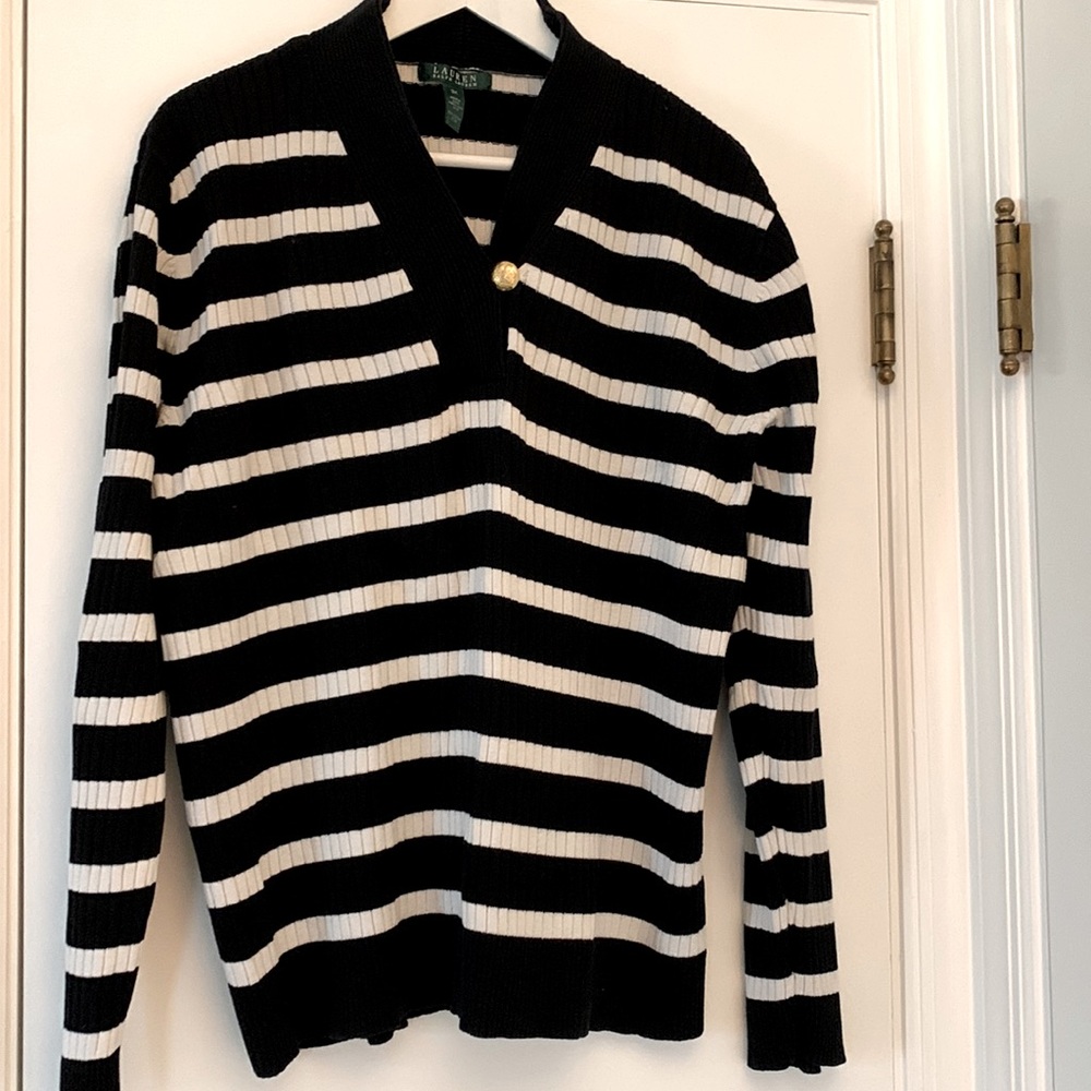 Lauren Ralph Lauren Shawl Collar striped sweater - 3x